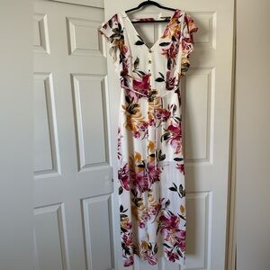 Floral Ruffle Sleeve Dress